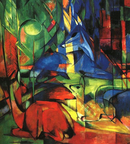 Franz Marc Deer in the Forest II oil painting image